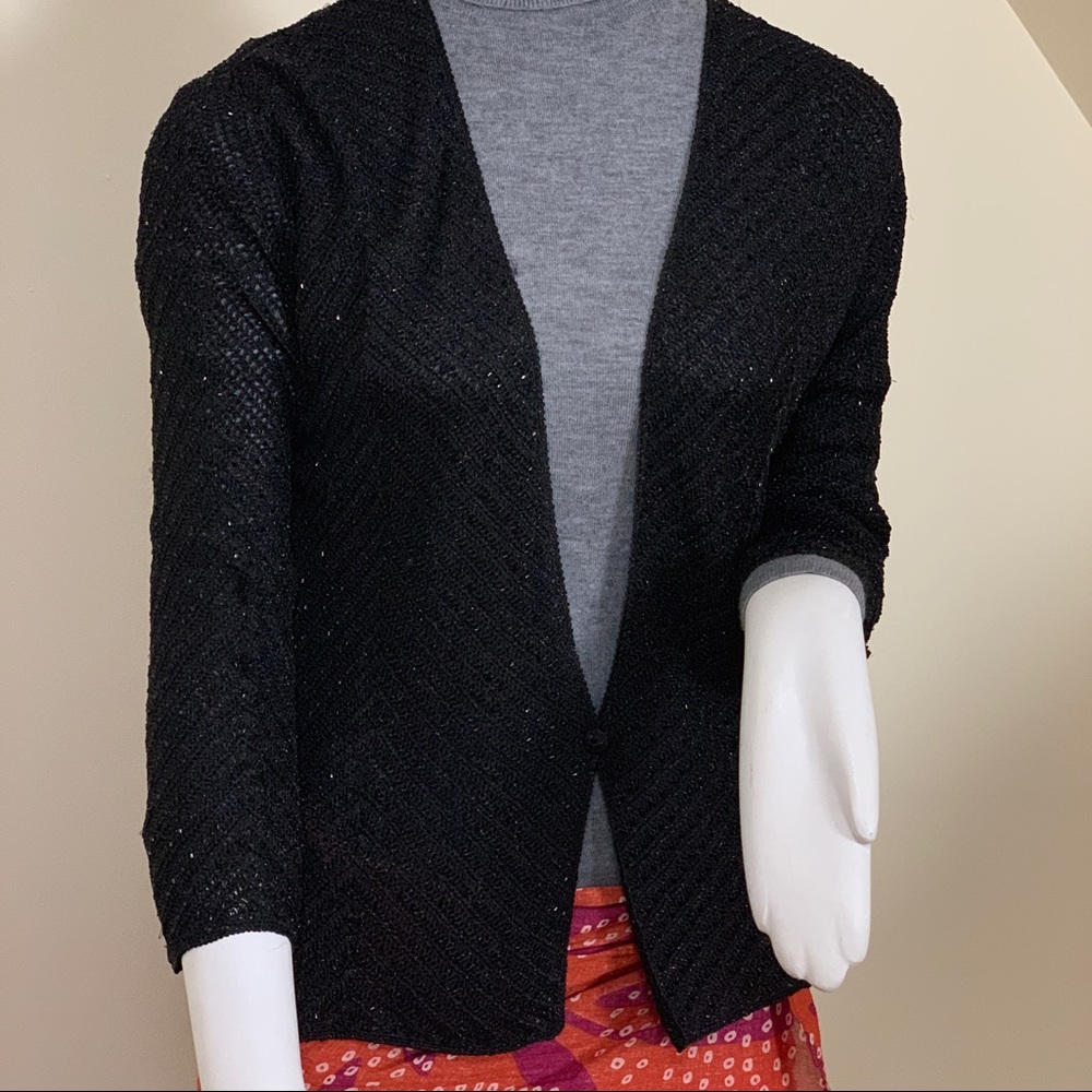 Valerie Stevens black jet cardigan